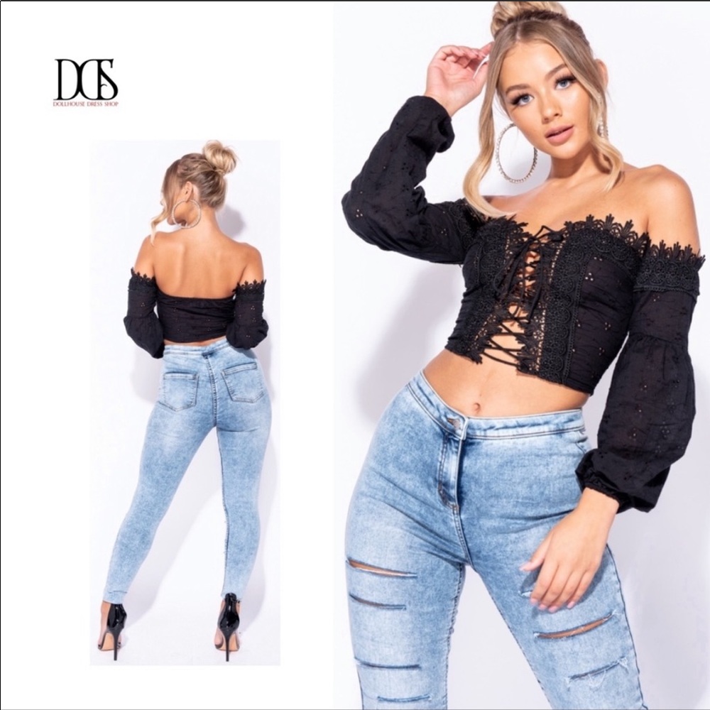🔥 5 ⭐️ Reckless Love - Black Corset Crop Top - Picture 5 of 7